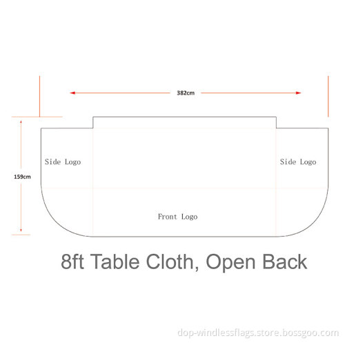 Open Back Flat Table Covers Fully Printed